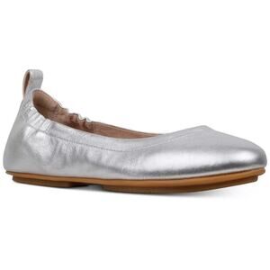 FitFlop Womens Allegro Silver Leather Ballerina Flats Women Shoes Sz 8.5 Comfort